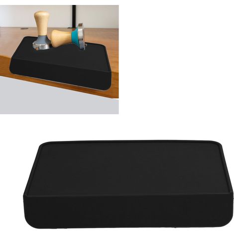 Tapis de tasseur à café extra large 215 x 152 x 38 mm en silicone, tapis à macarons, tapis à poudre noir (1/5)