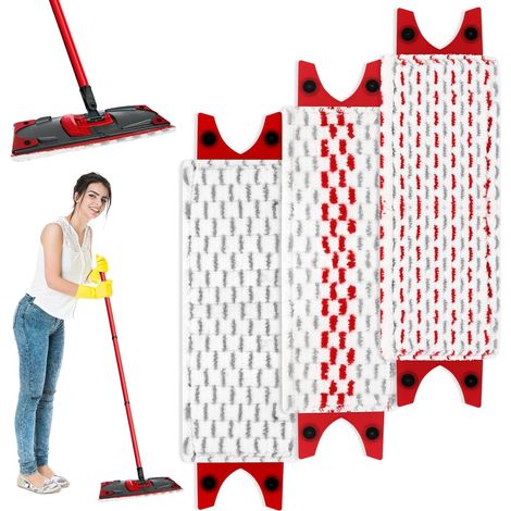 Panno di ricambio in microfibra da 3 pezzi, compatibile con tutte le ricariche per mocio Ultramax, testine di ricambio di qualità superiore per tutti i tipi di pavimento