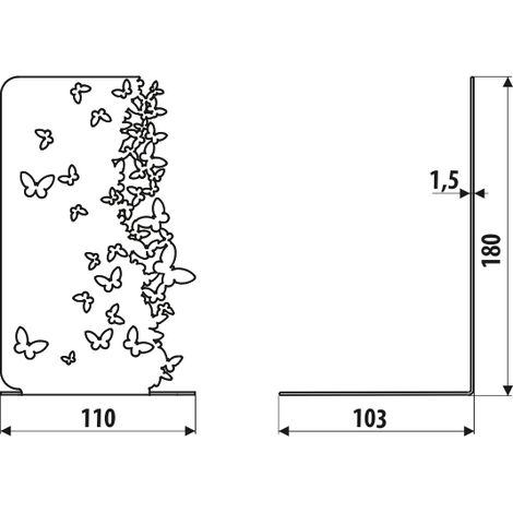Support AD207, PAPILLONS, structure noire (1/4)