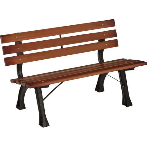 Banc de jardin 2 places NORBERT brun et noir (1/5)