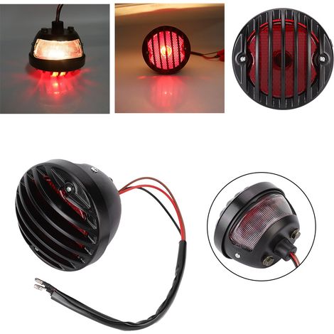 Feu arrière moto rétro stop, lampe de signalisation, feux de freinage arrière pour custom (1/5)