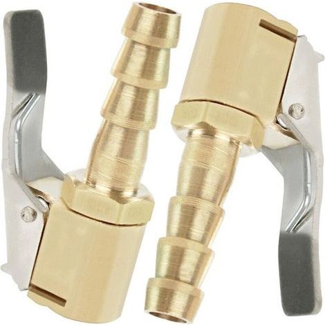Embout de gonflage pour pneus voiture – Lot de 2 adaptateurs en laiton 8 mm avec pince clip intégrée