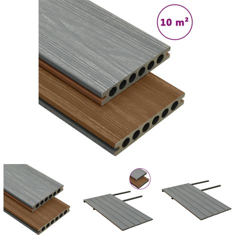 The Living Store - WPC Terrassendielen mit Zubehör Braun und Grau 10 m² 2,2 m (1/5)