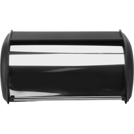 Boîte à pain en fer forgé, résistante et polie miroir, idéale pour la maison, le magasin ou le bureau (noire). (1/5)