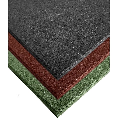 JARDIN202 - Loseta de Caucho Maciza 40mm  50x50cm  Especial para Gimnasios  Suelos Infantiles  Fitness  4 losetas: 1 m2 (Negra) (1/5)