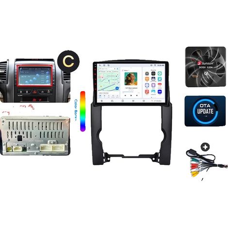 Autoradio, touchscreen, lettore audio, compatibile con Kia Sorento Mk2 (XM) 2009-2014, navigazione GPS Android con ventola di raffreddamento integrata, V7 (6GB-128GB) - C (1/2)