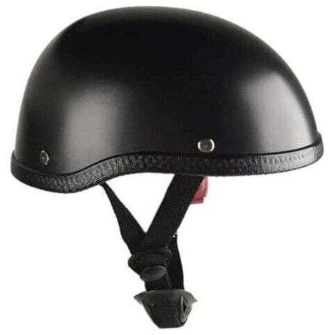 Casque moto style rétro - ABS léger + doublure coton lavable - Taille unique - Noir uni (1/4)