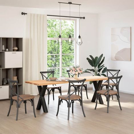 Maison Exclusive - Esstischbeine X-Form 2 Stk. Schwarz 50x(72-73)