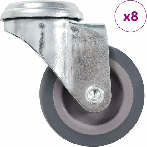 Ruedas giratorias con agujero pasador 8 unidades 50 mm (1/5)