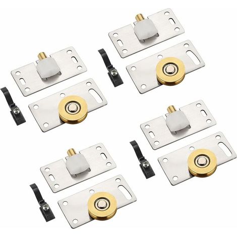 Lot de 4 paires roulettes coulissantes pour portes et meubles, guides à billes (1/5)