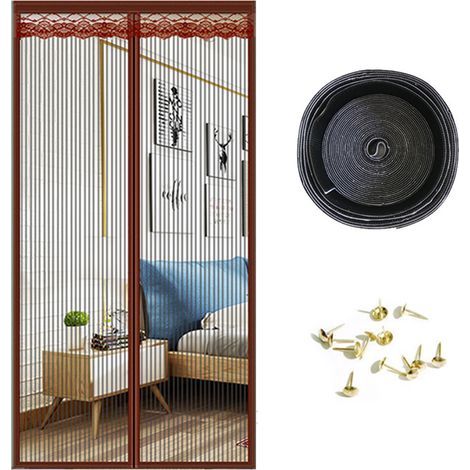 Magnetisches Moskitonetz für Balkontüren, magnetischer Fliegenvorhang ohne Bohren, Insektenschutzvorhang, Tür-Moskitonetz (80 x 200 cm). (1/5)