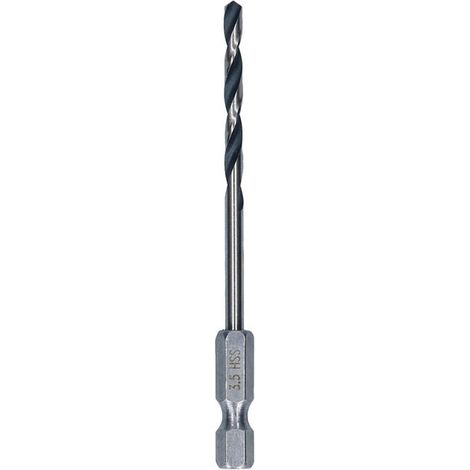 Bosch Metal HSS Twist Drill Bit 3.5 x 39 x 79 mm HEX 1/4"" Shank 2608577868 (1/4)