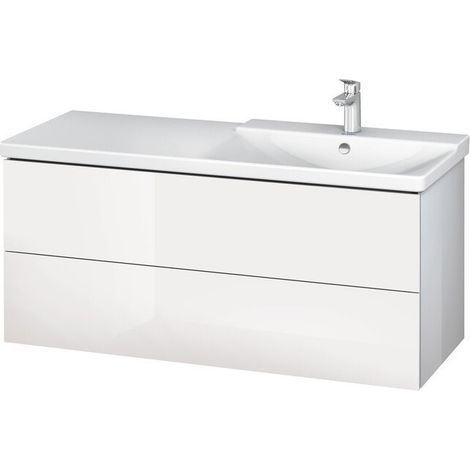 Meuble sous-vasque L-CUBE 1220x481x555mm satin blanc lilas