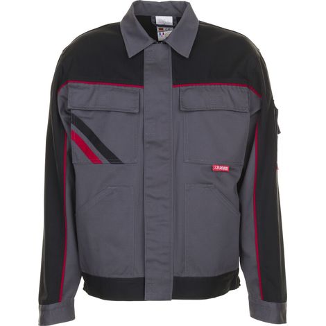 Veste de travail Highline Planam robuste et durable, coloris ardoise-noir-rouge, taille 65 (1/4)