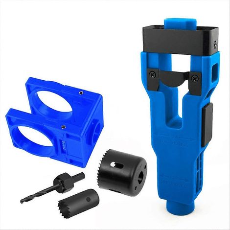 Outil de mortaisage pour loquet de porte, kit d'installation de loquet de porte pour porte en bois de 44,5 mm ou 35 mm d'épaisseur avec scie cloche pour serrure de porte C (1/5)