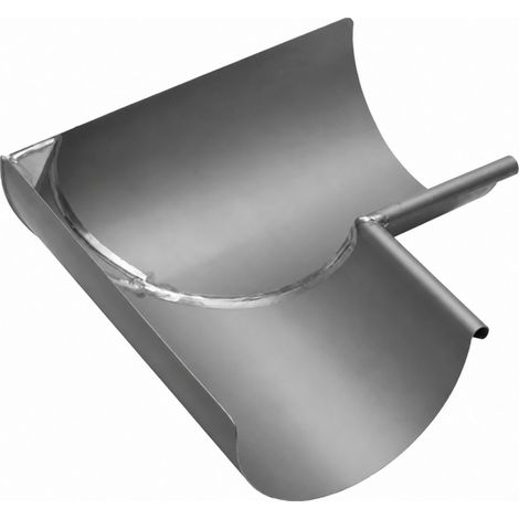 Equerre soudée demi ronde intérieur, en zinc, diamètre 33