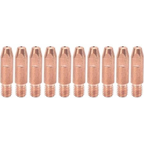 10 pointes de contact M6, buse conductrice, dévidoir de fil de cuivre, accessoires pour pistolet de soudage, 24AKx1mm (1/4)