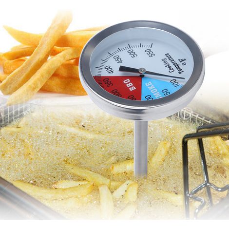 Grillthermometer aus Edelstahl für Backofen und Grill, Temperaturanzeige 100–550 °F, Küchenzubehör (1/5)