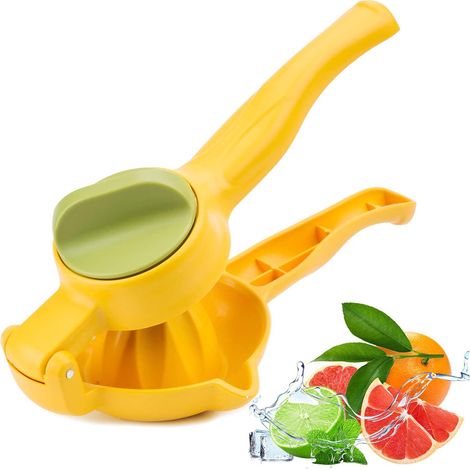 Presse-citron manuel (jaune), presse-agrumes portatif, extracteur de jus de citron vert, presse-citron vert, citron, orange, pamplemousse, presse-agrumes plus efficace (1/5)