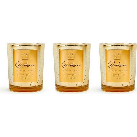 Candela confezione in vetro decorazioni e profumazione per ambienti set da 3 -Orange & Cinnamon / 85 gr