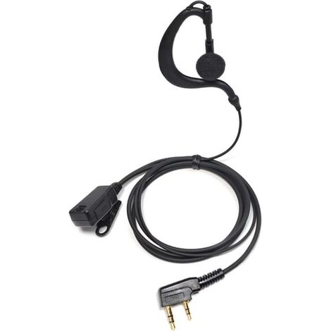 Casque audio 2 broches avec microphone pour talkie-walkie, oreillette PTT compatible avec Kenwood Baofeng UV-5R eSnic Retevis, casque radio de sécurité (1/5)