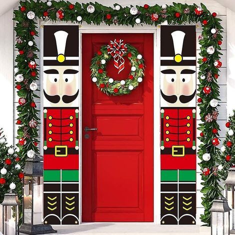 Weihnachtsdekorationsset für drinnen und draußen mit Girlanden für Haustür, Veranda, Garten, Nussknacker, Soldi (1/5)
