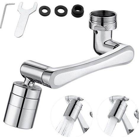 Rallonge de robinet universelle rotative à 1440°,Mousseur robinet à filtre anti-éclaboussures,Embout robinet cuisine avec 2 modes (1/4)