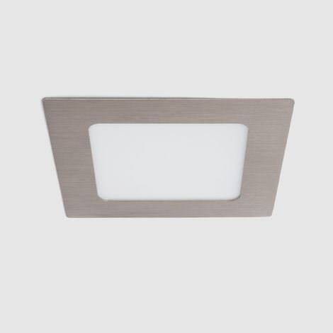Pannello Downlight LED 6W Quadrato SuperSlim Foro 105x105mm Argento 4000K Bianco Naturale (1/5)