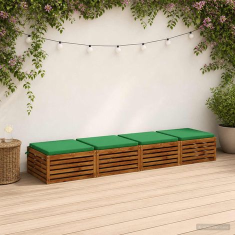 vidaXL Coussins de siège 4 pièces SOEST 4 pc 100 % polyester Vert (1/5)