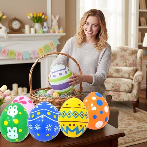 Décoration de Pâques : Œufs Gonflables pour Extérieur – Décoration de Printemps pour Jardin et Terrasse