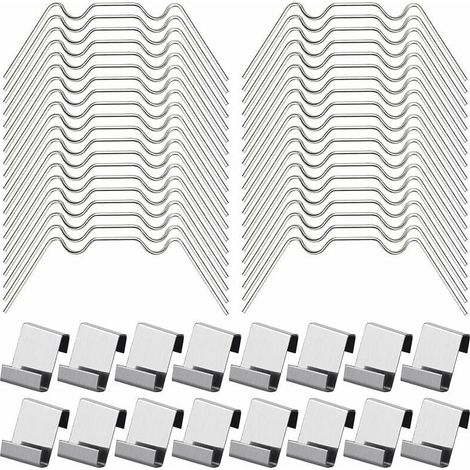 100Pcs Clips de Vitrage pour Serre Inclure 50Type W Serre Pinces en Acier Inoxydable et 50 Clips de Type Z pour Vitre de Serre, (1/5)