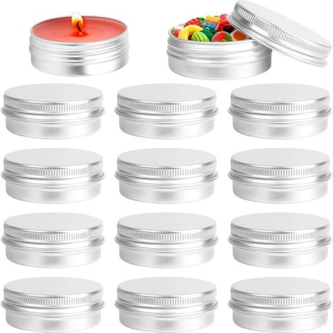 12 Pieces 30ml Silver Aluminum Jars, Round Metal Tins, Empty Round Aluminum Cans, Sample Containers for Lip Balm, Travel Storage (1/5)