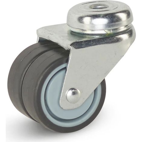 Roulette double - MESO - Trou central - 50mm - 90kg