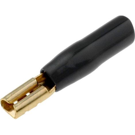 50x Connecteurs plat 2.8mm - dore isole noir - femelle