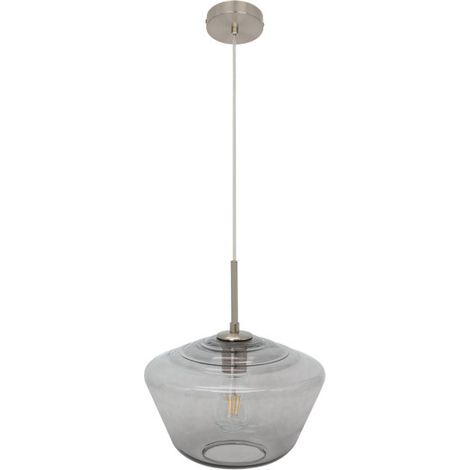 FABRILAMP Pinap Pendelleuchte 1xe27 Nickel/Rauch Regx30x30 Cm