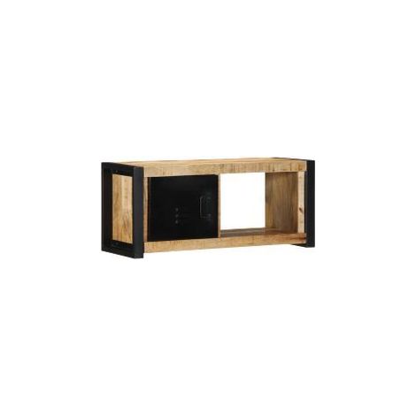 Meuble TV 80x30x35 bois massif de manguier brut (1/5)