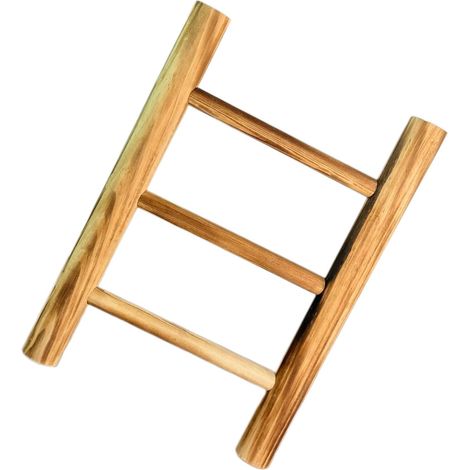 Porte-Serviettes en Bois Rustique Brûlé à 2 Niveaux – Échelle Décorative (1/5)