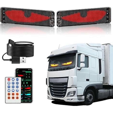 Panneau d'affichage LED fin et flexible adapté à la lunette arrière d'une voiture, feux de grand format personnalisés pour pare-brise de camion avec télécommande (1/5)