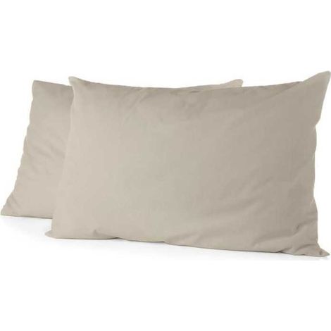 Taie d’oreiller HOME LINGE PASSION lot de 2 50 x 70 cm HP72085 microfibre beige ivoire 82 g (1/3)