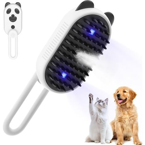 Brosse anti-poils pour chats d'intérieur : brosse à eau à pulvérisation ultraviolette  chats et chiens : brosse vapeur pour masser, nettoyer, prévenir et éliminer les poils.