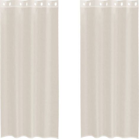 Maison Exclusive - Voile Vorhänge mit Ösen 2 Stk. Creme 140x245 c