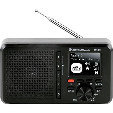 Albrecht DR 86 Radio da tavolo DAB+, FM ricaricabile Nero (1/4)