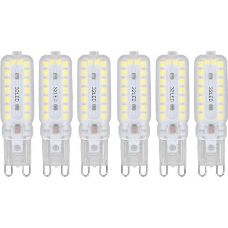 Ampoules LED G9 7W 32LED à intensité variable, blanc naturel, 110-140V, couvercle transparent, économie d'énergie, pour lustres, plafonniers, appliques murales et lampes de table (lot de 1)-AquaForge (1/5)