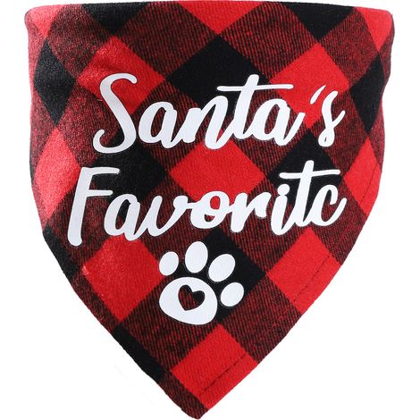 Filiyano-Quatre chiens de Noël, serviette baveuse, serviette chien à carreaux triangulaires, serviette chat (1/4)