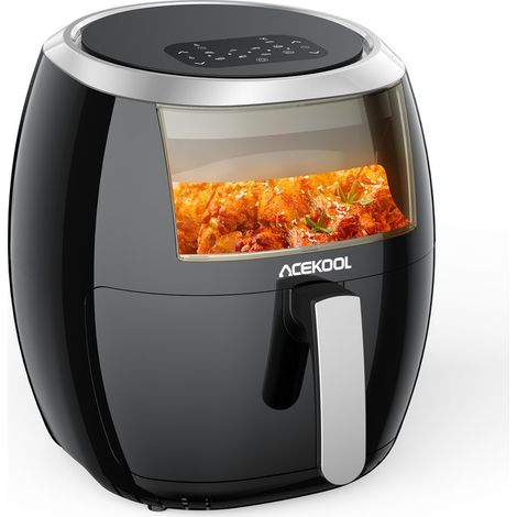Friteuse sans huile,Friteuse à air 7.7L en acier inoxydable avec l'écran LED tactile,1800W,8 programmes prédéfinis/ Cuisiner personnalisé/ Multiple Fonction/ App contrôle (1/5)