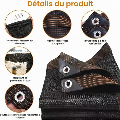 Shade Netting, 3 x 3.6 m Sun Protection Net with Eyelets, 50% UV Sun Protection Netting, 4 Ropes (5 m) for Plants/Garden/Chicken Coop/Pergola/Lawn/Patio (1/4)