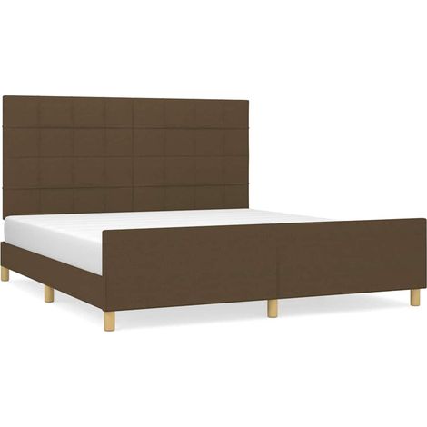 Maison Exclusive - Giroletto senza Materasso Marrone Scuro 160x200 cm Tessuto (1/5)