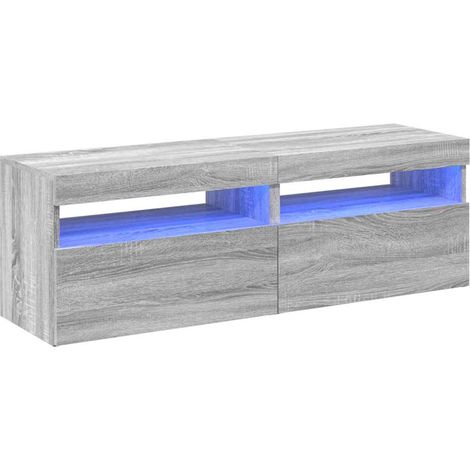 Mobile TV multimediale scaffale per televisione credenza televisione sala da pranzo soggiorno camera da letto 2 pezzi con luci a LED sonoma 60 x 35 x 40 cm grigio 020028579