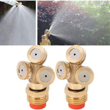 Tête d'arrosage G1/2 3 jets avec filtre 2PCS en cuivre pour jardin [Arrosage haute pression] [Irrigation] (1/5)