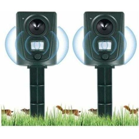 2023 2X Ultraschall-Katzenabwehrgerät für Gärten, Katzenabwehrgerät mit Erdspießen zur Abwehr von Hunden, Katzen und Vögeln, für Gärten, Felder, Baumschulen, wasserdicht (1/4)